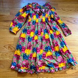 Mousefeathers fruit print vintage dress size 6